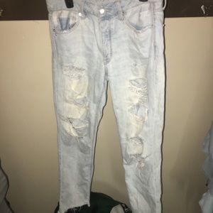 American Eagle Tomgirl Ripped Light-Wash Jeans